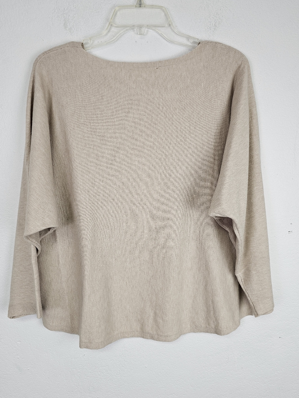 LA VILA MILANO Beige Beaded Embroidered Knit Sweater Sz L Coastal Quiet Luxury - Picture 8 of 10